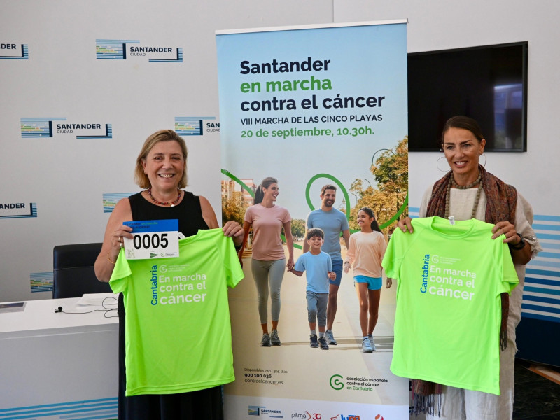 Presentación de la VIII Marcha de las cinco playas contra el cáncer con Celia García y Zulema Gancedo