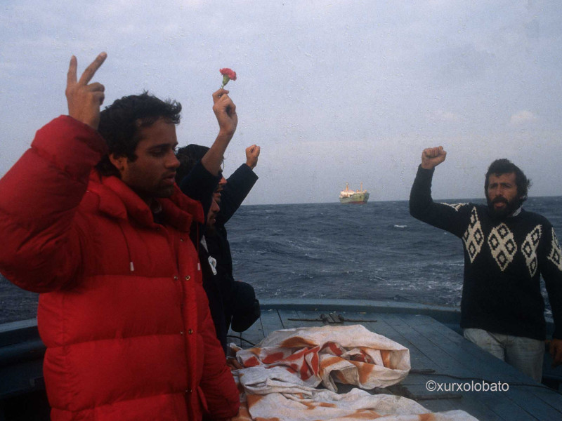 ROGELIO PEREZ MOREIRABARCO XURELO CONTRA LOS RESIDUOS NUCLEARES EN LA FOSA ATLANTICASEPTIEMBRE 1981ECOLOGIA ECOLOGISTAS