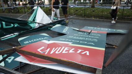 Manifestantes pro Palestina cortaron el recorrido e impidieron la disputa de la última etapa.