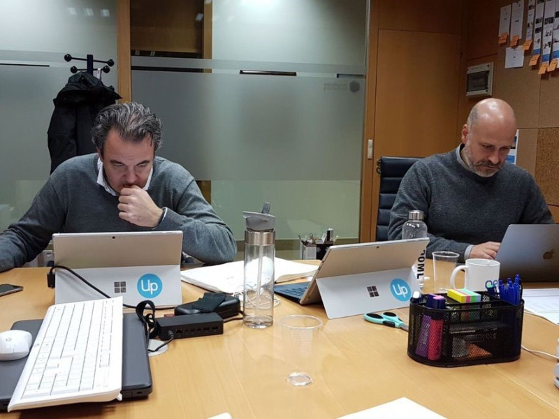 Jorge Areces y Juanjo Alonso, fundadores de BHD en la oficina