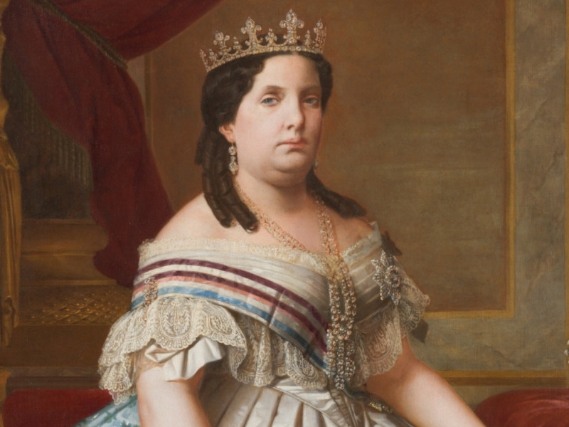 "Isabel II, reina de España" por Germán Hernández Amores hacia 1860