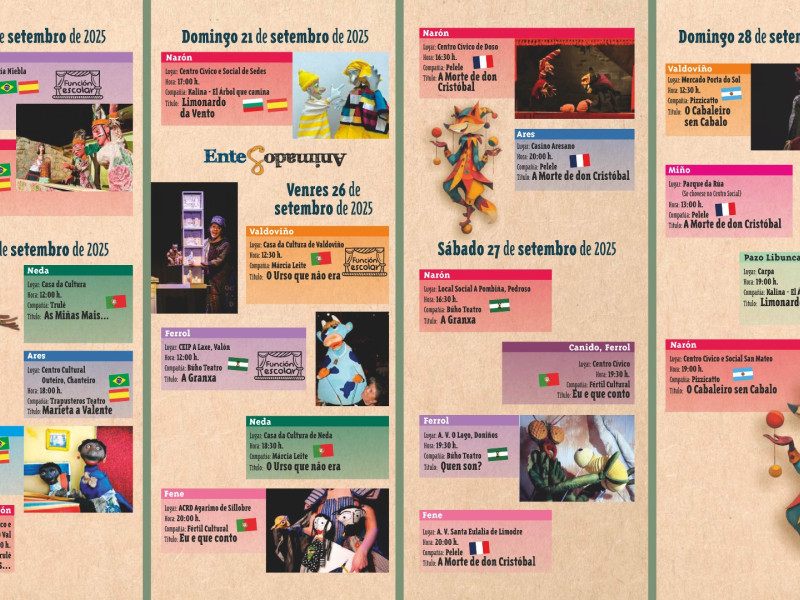 Programación del VII Festival de Entes Animados que se celebra en Ferrolterra