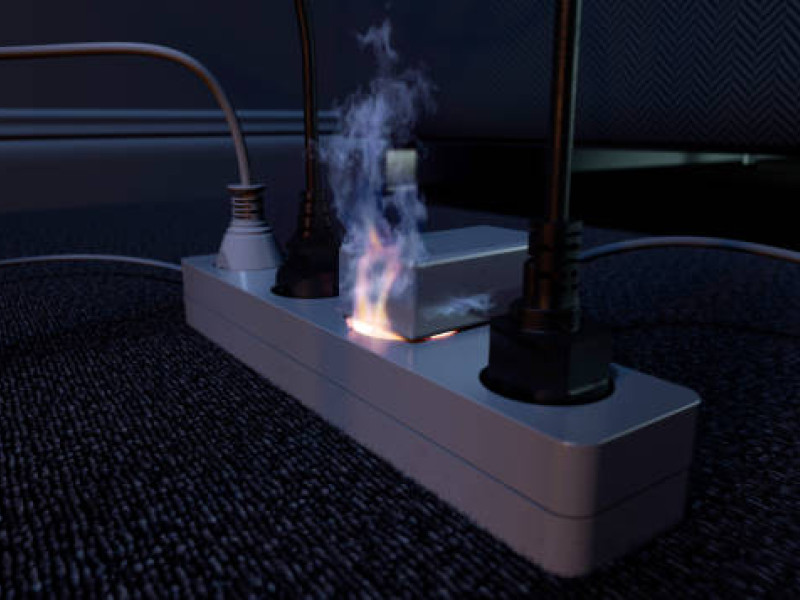 Electric fire from an extension cabl