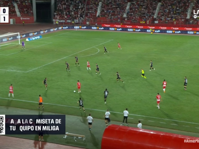 Guille Rosas entra al campo después de que el árbitro hubiera solicitado asistencia.