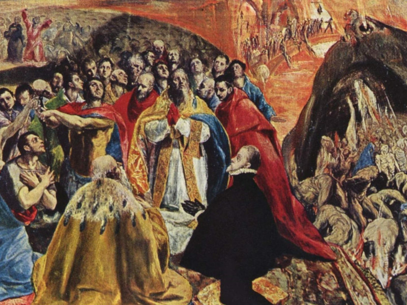 'La gloria de Felipe II' o 'Alegoría de la Liga Santa', obra pintada por El Greco para Felipe II en 1579