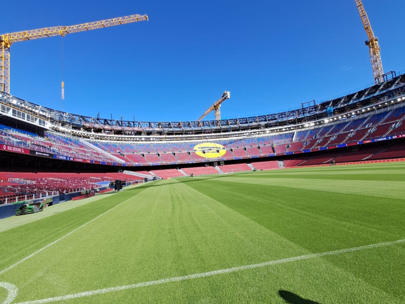 Interior del Camp Nou a 23 de septiembre