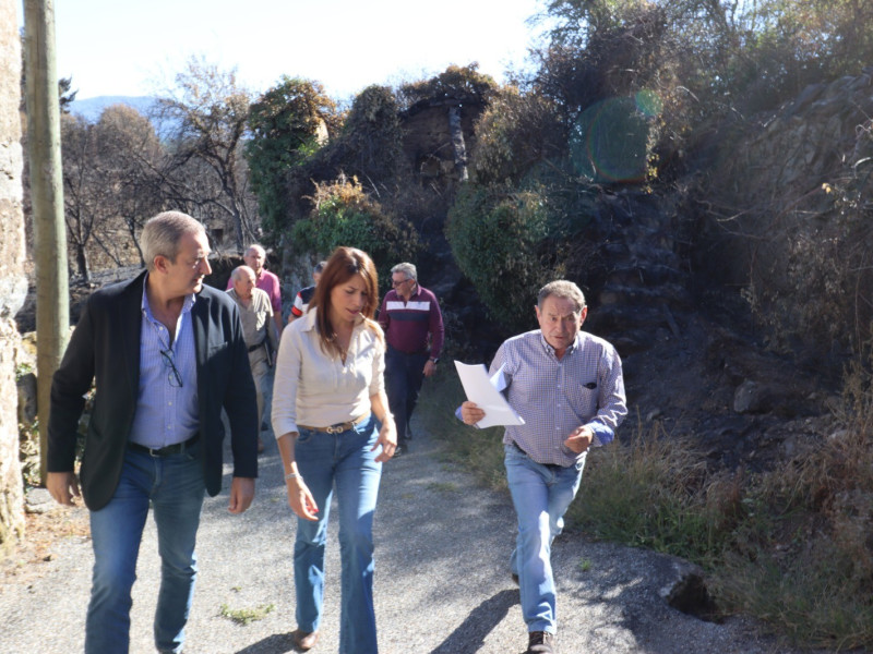 Martínez Allegue puido comprobar in situ os danos que provocou o lume