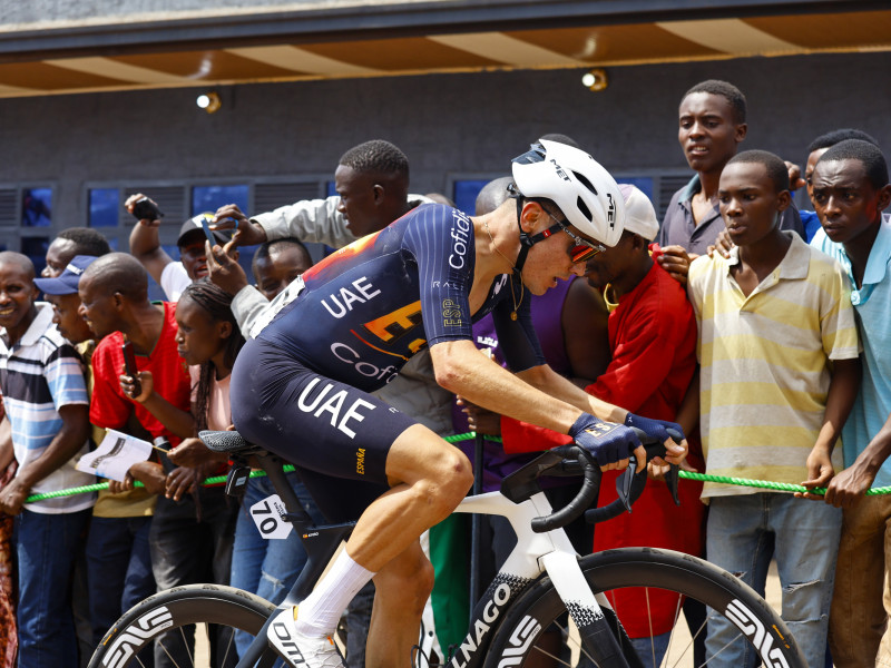 Juan Ayuso, durante el Mundial de ciclismo
