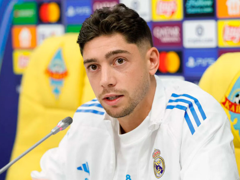 Fede Valverde, en rueda de prensa