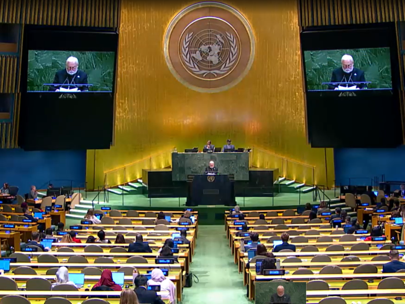 Paul-Richard-Gallagher hablando en la ONU