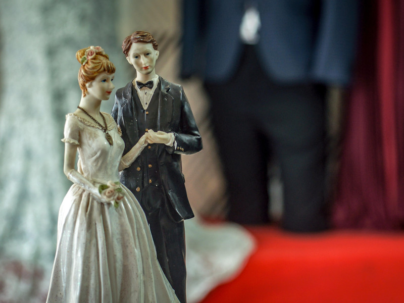 Muñecos de una tarta de boda