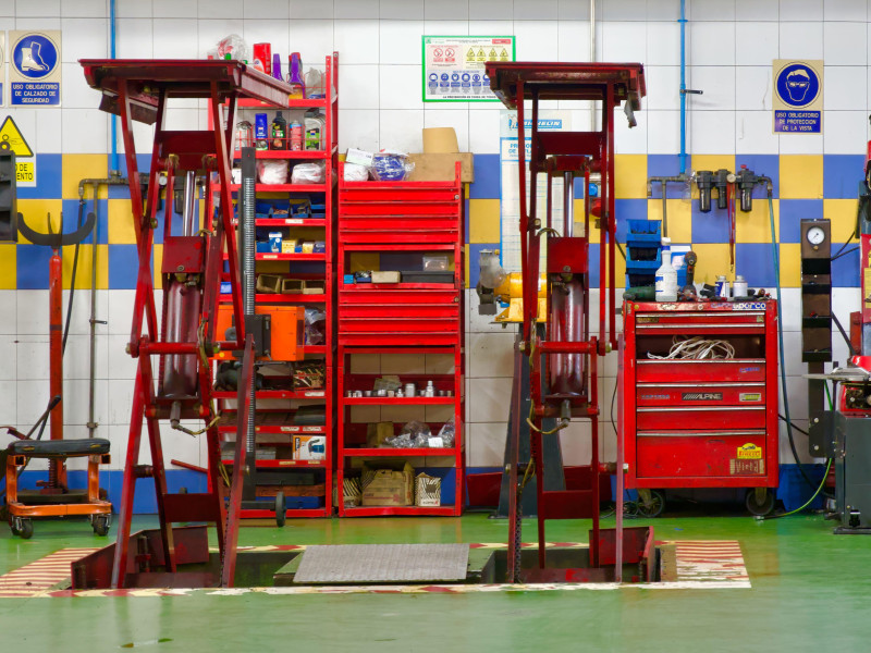 Elevador de tijera hidráulico para taller mecánico de automóviles