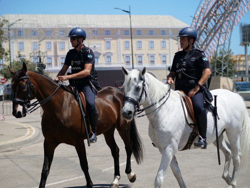 La unidad de caballería durante la Feria de Málaga