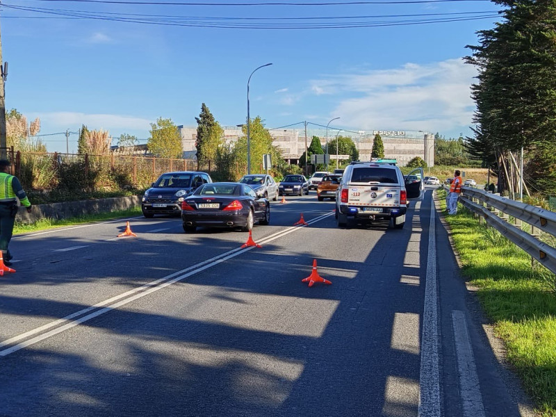 Imagen del accidente en la N-6, Bergondo (A Coruña)