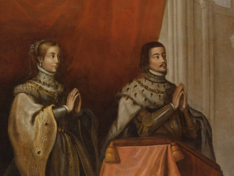 'Los Reyes Católicos bajo un dosel', anónimo (primer tercio del siglo XVII)