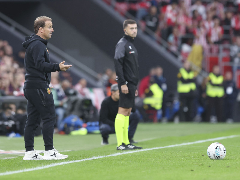 Jagoba Arrasate, durante el Athletic-Mallorca