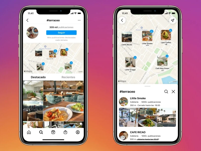 La función de búsqueda de mapas de Instagram