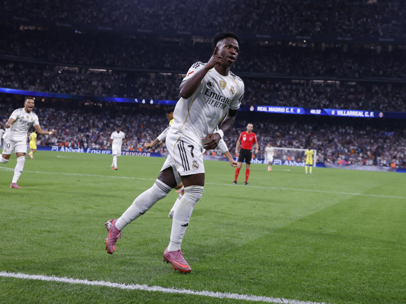 Vinicius celebra el 2-0 del Real Madrid contra el Villarreal