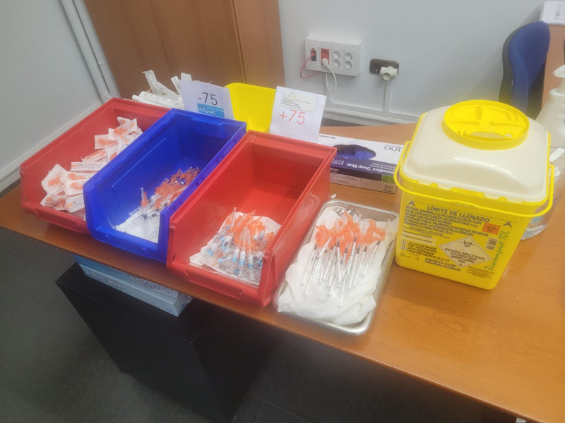 Vacunas contra la gripe en el ambulatorio de Amara en San Sebastián