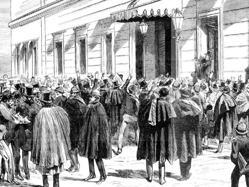 Exterior del Congreso en la tarde del 10 de febrero de 1873
