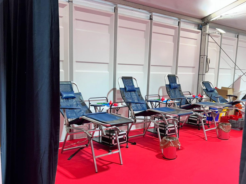 Espacio habilitado para la donación de sangre