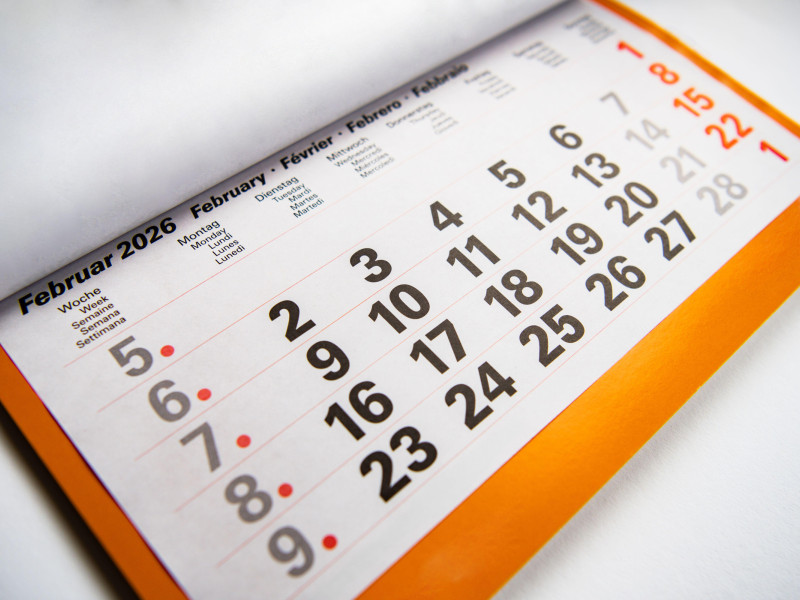 Imagen de recurso de un calendario de 2026