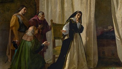 'La demencia de Juana de Castilla', Lorenzo Vallés, 1866