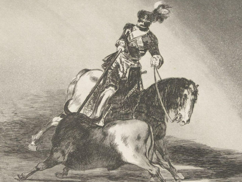 "Carlos V lanceando un toro en la Plaza de Valladolid", Francisco de Goya y Lucientes (1814-1816)