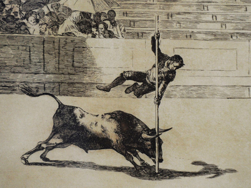 La Tauromaquia Nº20. Ligereza y descaro de Juanito Apinani. Francisco de Goya y Lucientes (1816)