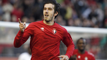 Lekic celebra un gol con la camiseta de Osasuna en 2012.