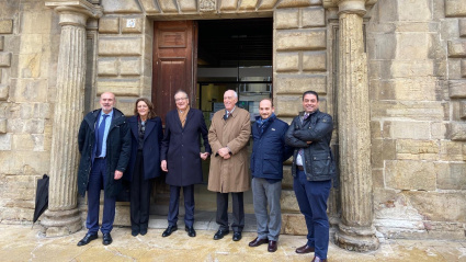 Representantes de la Universidad Nebrija durante una visita reciente a Avilés
