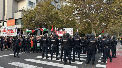 Manifestación a las puertas del Roig Arena