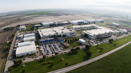 Imagen aérea de las instalaciones de Airbus Cádiz en El Puerto de Santa María