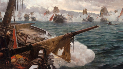 "Combate naval de Trafalgar", Justo Ruiz Luna (1890)