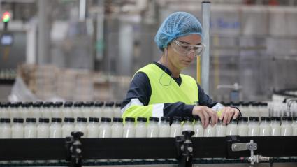 Una empleada trabaja en la fábrica de Aldaia (Valencia)