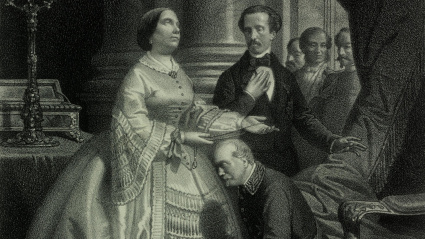 "Despide S. M. la Reina al general O'Donnell para la gloriosa campaña de África", Bernardo Blanco (1859)
