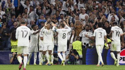 Los jugadores del Real Madrid celebran la victoria contra la Juventus