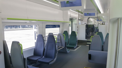 Interior del primer tren del R-Aeroport