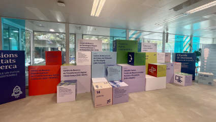 Espacio de la UOC con proyectos de la universidad