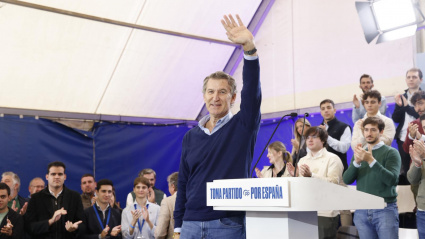 Feijóo en el acto del Día del Afiliado celebrado por el PP en Zaragoza.