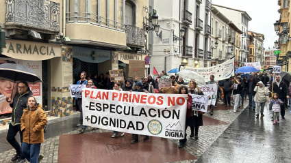 Manifestantes mostraron su rechazo al Plan Pirineos