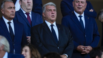 Joan Laporta, durante un partido del FC Barcelona