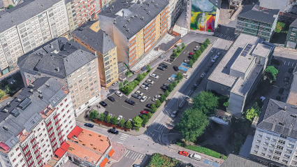 Infografía del nuevo aparcamiento proyectado por el BNG en Fontiñas