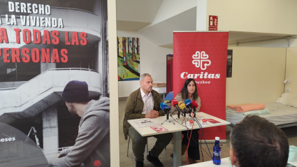 Presentación del último informe de Cáritas Gipuzkoa en el recurso Hotzaldi para personas sin hogar