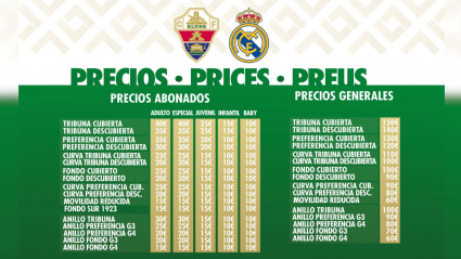 Entradas Elche - Real Madrid temporada 2022-2023