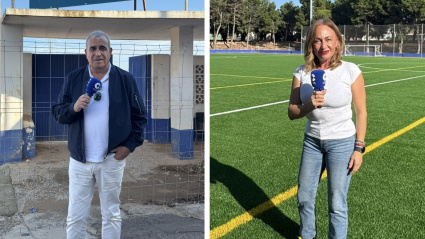 Juanjo Casañ, presidente del Paiporta CF y Yolanda Folguera del E1 Paiporta