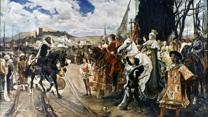 Grabado de la rendición de Granada