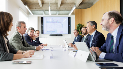 Responsables de Exolum presentan el proyecto en Punta Langosteira a Alfonso Rueda