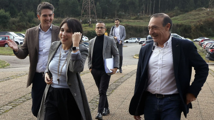 Lorenzana a su llegada a San Cibrao para reunirse con el comité