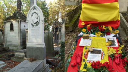 Imágenes de la tumba de Godoy en 2005 y en la actualidad